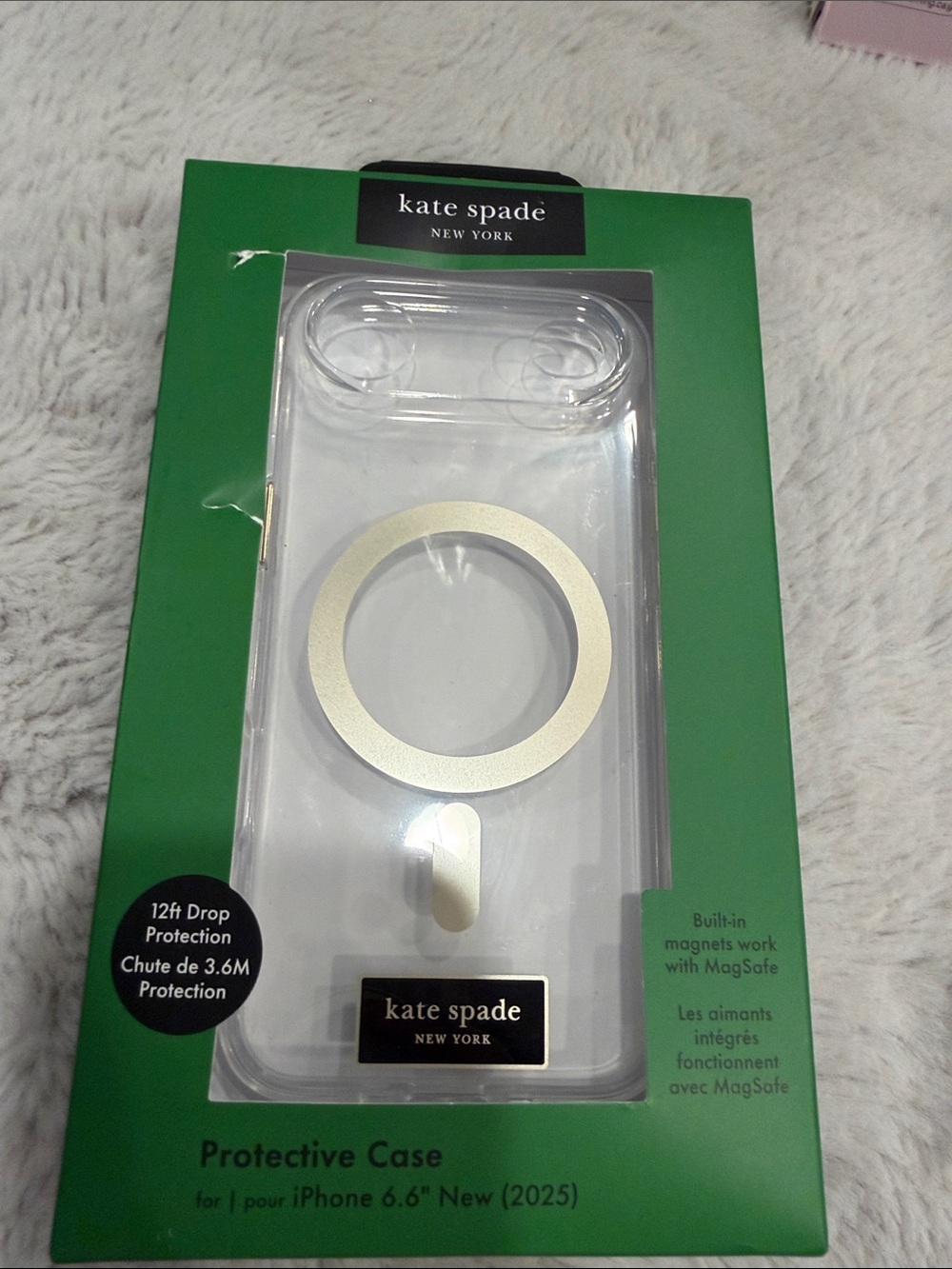 Iphone 17 air kate spade Clear MagSafe Phone Case with Gold Ring Accent